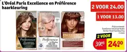 Kruidvat L'Oréal Paris Excellence en Préférence haarkleuring aanbieding