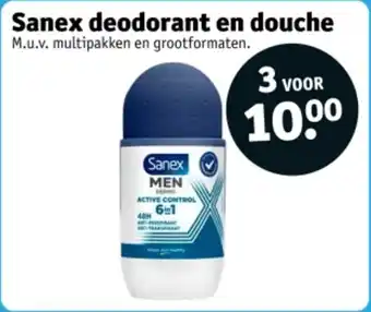 Kruidvat Sanex deodorant en douche aanbieding