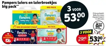 Kruidvat Pampers luiers en luierbroekjes big pack aanbieding