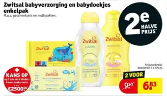 Kruidvat Zwitsal babyverzorging en babydoekjes enkelpak aanbieding
