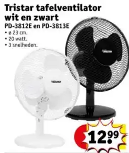 Kruidvat Tristar tafelventilator wit en zwart aanbieding