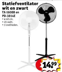 Kruidvat Statiefventilator wit en zwart aanbieding