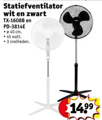 Kruidvat Statiefventilator wit en zwart aanbieding