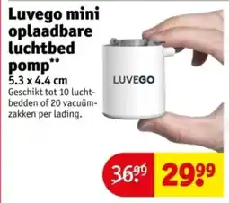 Kruidvat Luvego mini oplaadbare luchtbed pomp aanbieding