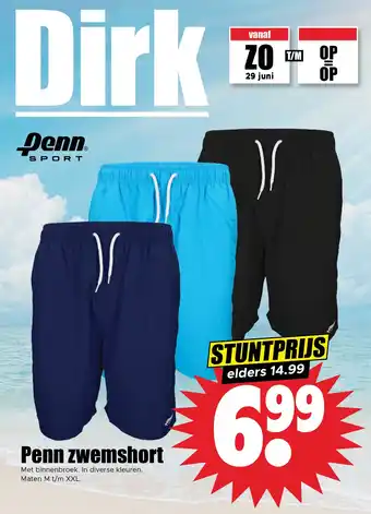 Dirk Penn zwemshort aanbieding