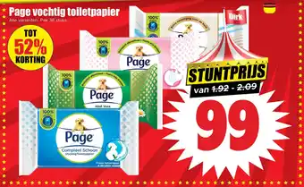 Dirk Page vochtig toiletpapier aanbieding