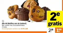 Albert Heijn Alle AH Muffins van de 2 stuks aanbieding