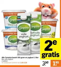 Albert Heijn Alle Campina kwark en yoghurt aanbieding