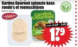 Dirk Garden Gourmet spinazie kaas rondo's of roomschijven aanbieding
