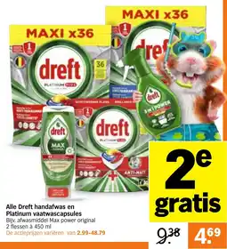 Albert Heijn Alle dreft handafwas en platinum vaatwascapsules aanbieding