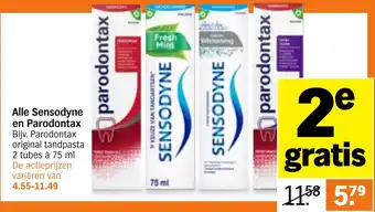 Albert Heijn Alle Sensodyne en Parodontax aanbieding