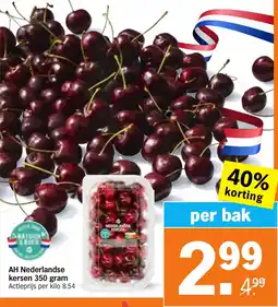 Albert Heijn AH Nederlandse kersen aanbieding