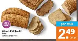 Albert Heijn Alle AH Spelt broden heel aanbieding