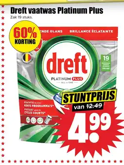 Dirk Dreft vaatwas Platinum Plus aanbieding