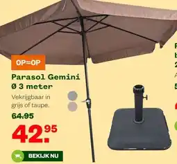 Welkoop Parasol Gemini Ø 3 meter aanbieding