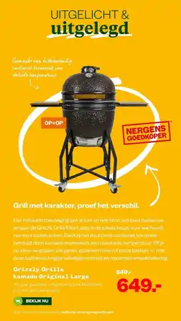 Welkoop Grizzly Grills kamado Original Large aanbieding