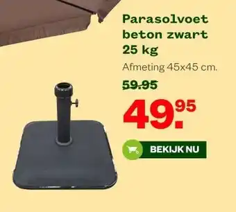 Welkoop Parasolvoet 25 kg beton zwart aanbieding