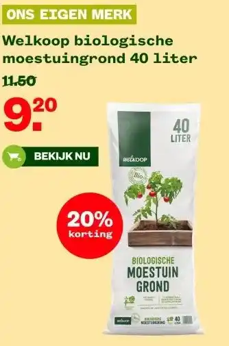 Welkoop Welkoop biologische moestuingrond 40 liter aanbieding
