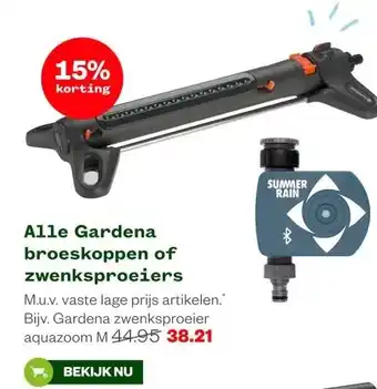 Welkoop Alle Gardena broeskoppen of zwenksproeiers aanbieding