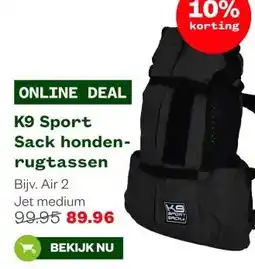 Welkoop K9 Sport Sack honden- rugtassen aanbieding