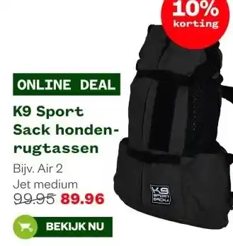 Welkoop K9 Sport Sack honden- rugtassen aanbieding