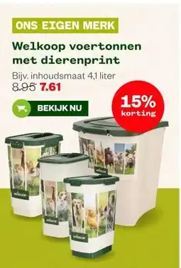 Welkoop Welkoop voertonnen met dierenprint Bijv. inhoudsmaat 4,1 liter aanbieding