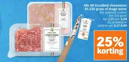 Albert Heijn Alle AH Excellent vleeswaren of droge worst aanbieding