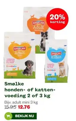 Welkoop Smolke honden- of katten- voeding 2 of 3 kg aanbieding