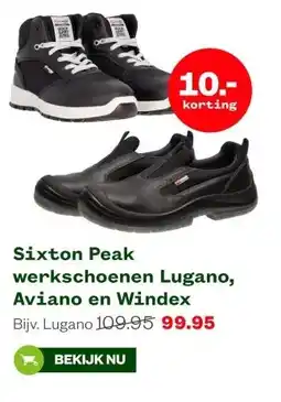 Welkoop Sixton Peak werkschoenen Lugano, Aviano en Windex aanbieding