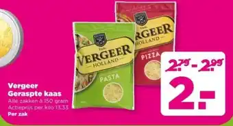 PLUS Vergeer Geraspte kaas aanbieding