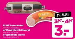 PLUS PLUS Leverworst of Zandvliet Grillworst of gekookte worst aanbieding