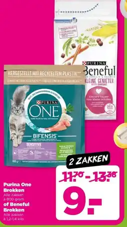 PLUS Purina One Brokken of Beneful Brokken aanbieding