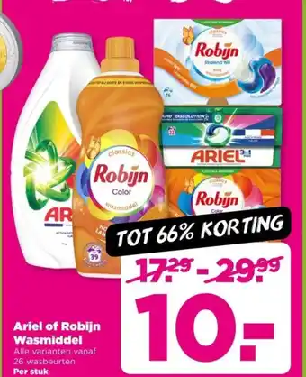 PLUS Ariel of Robijn Wasmiddel aanbieding