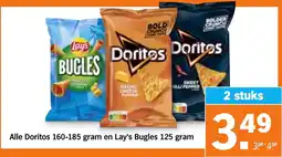 Albert Heijn Alle Doritos en Lay's Bugles aanbieding