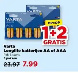 PLUS Varta Longlife batterijen AA of AAA aanbieding