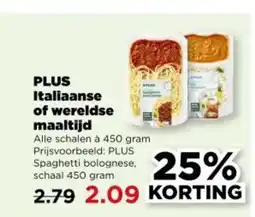 PLUS PLUS Italiaanse of wereldse maaltijd aanbieding