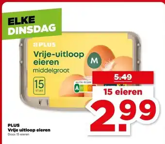 PLUS PLUS Vrije uitloop eieren aanbieding