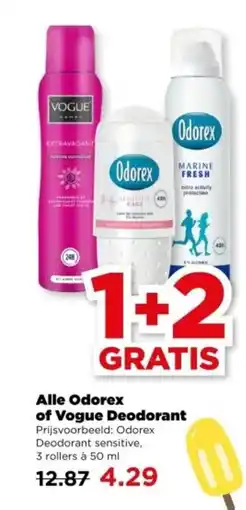 PLUS Alle Odorex of Vogue Deodorant aanbieding
