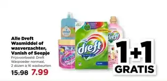 PLUS Alle Dreft Wasmiddel of wasverzachter, Vanish of Seepje aanbieding