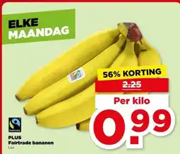 PLUS PLUS Fairtrade bananen aanbieding
