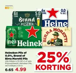PLUS Heineken Pils of 0.0%, Brand of Birra Moretti Pils aanbieding