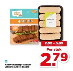 PLUS Alle Diepvriesspecialist of Lekker & Anders Snacks aanbieding