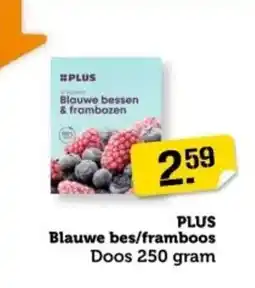 Coop Plus blauwe bes/framboos aanbieding