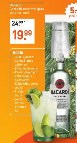 Albert Heijn Bacardí Carta Blanca met glas aanbieding