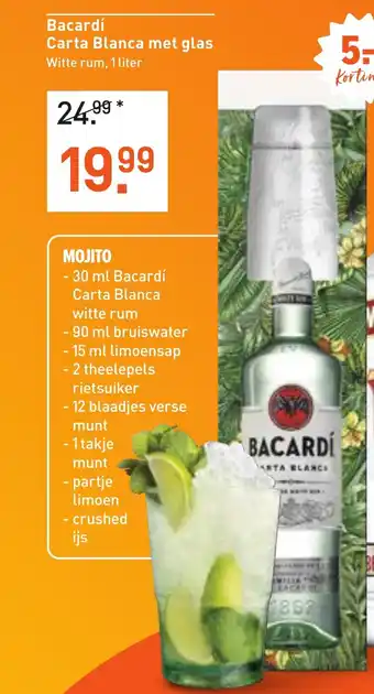 Albert Heijn Bacardí Carta Blanca met glas aanbieding