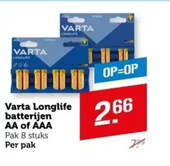 Coop Varta Longlife batterijen AA of AAA aanbieding