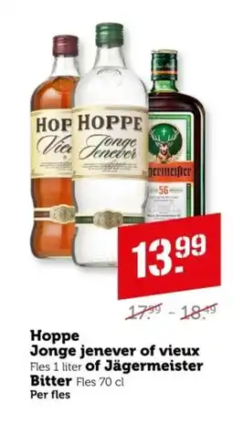 Coop Hoppe Jonge jenever of vieux of Jägermeister Bitter aanbieding