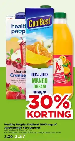 PLUS Healthy People, Coolbest 100% sap of Appelsientje Vers geperst aanbieding