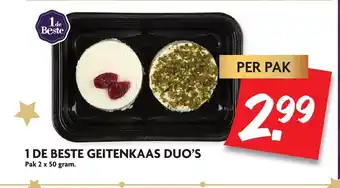 Dekamarkt 1 de Beste Geitenkaas Duo's aanbieding