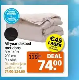 Albert Heijn All year dekbed met dons aanbieding